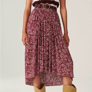 BA&SH Lenny Printed Midi-Skirt size xs